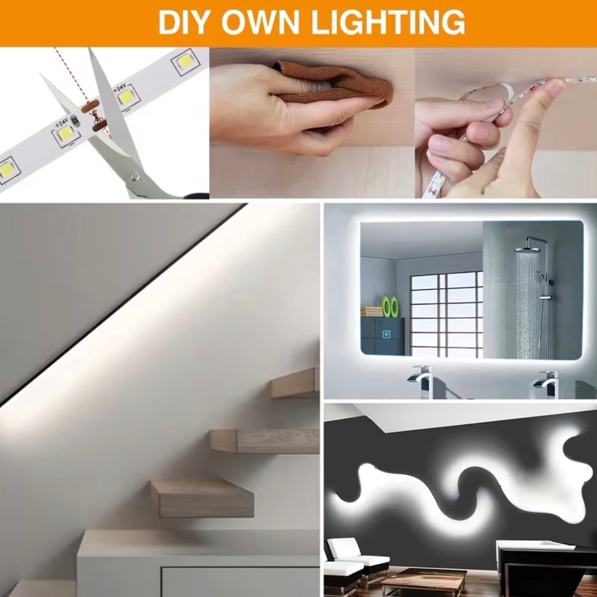 USB LED Light Strip – Warm & White Flexible Lighting